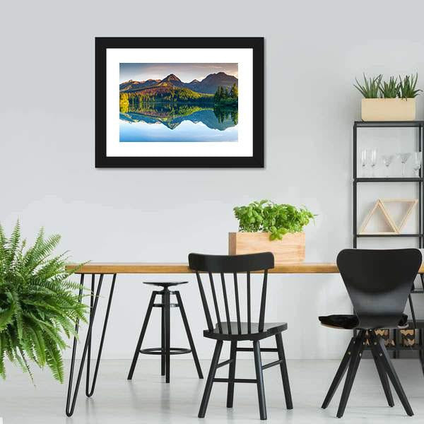 Strbske Pleso Lake Panoramic Canvas Wall Art-1 Piece-36" x 12"-Tiaracle