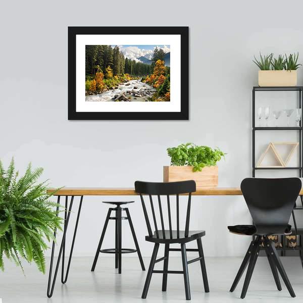Stream & Forest Canvas Wall Art-5 Horizontal-Gallery Wrap-22" x 12"-Tiaracle