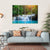 Stream In Green Forest Jungle Canvas Wall Art-1 Piece-Gallery Wrap-36" x 24"-Tiaracle