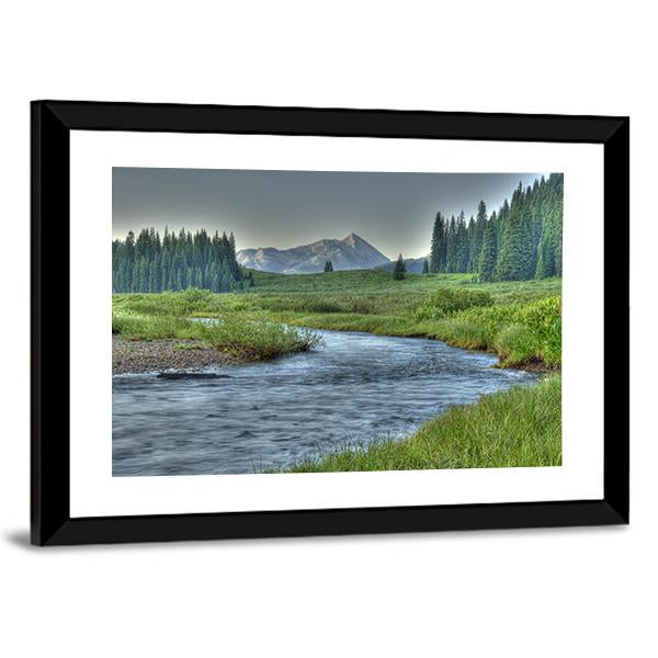 Stream In Summer Canvas Wall Art-5 Horizontal-Gallery Wrap-22" x 12"-Tiaracle