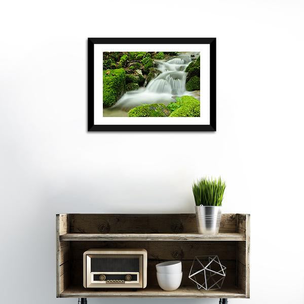 Stream Of Water Canvas Wall Art-1 Piece-Framed Print-20" x 16"-Tiaracle
