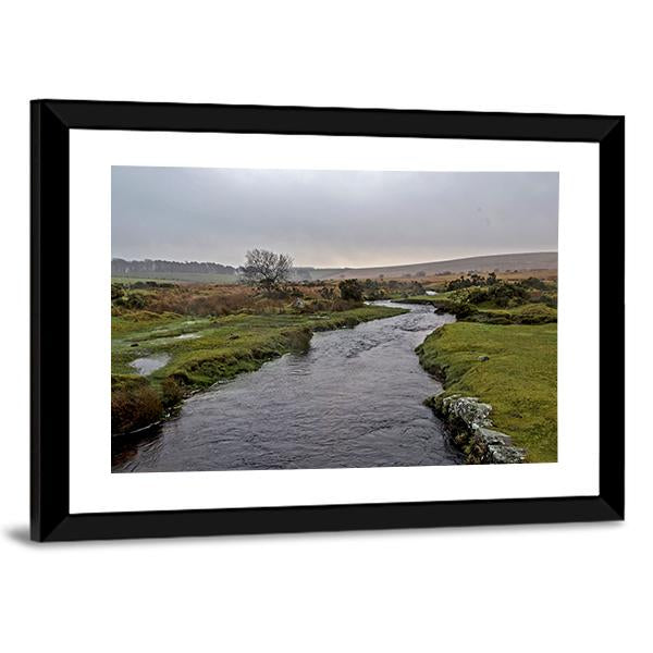 Stream River On Dartmoor Canvas Wall Art-3 Horizontal-Gallery Wrap-25" x 16"-Tiaracle
