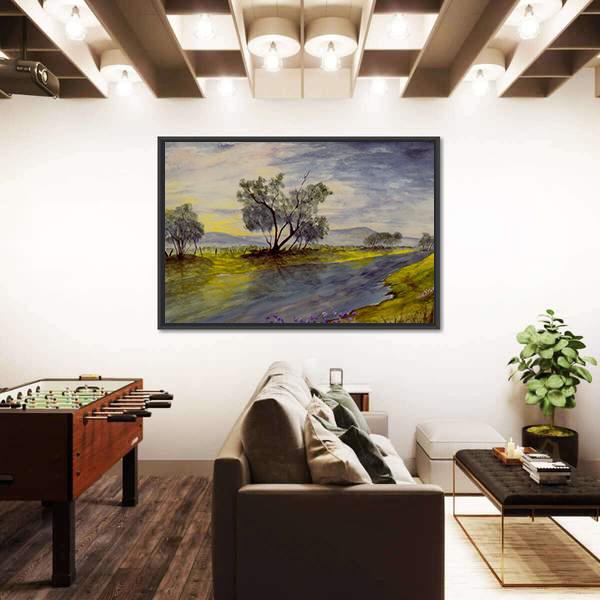 Streams Flowing Down The Mountains Canvas Wall Art-3 Horizontal-Gallery Wrap-25" x 16"-Tiaracle