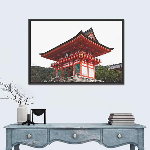 Street Around Kiyomizu Temple Canvas Wall Art-1 Piece-Floating Frame-24" x 16"-Tiaracle