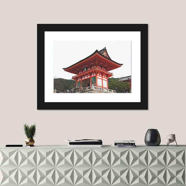 Street Around Kiyomizu Temple Canvas Wall Art-1 Piece-Framed Print-20" x 16"-Tiaracle