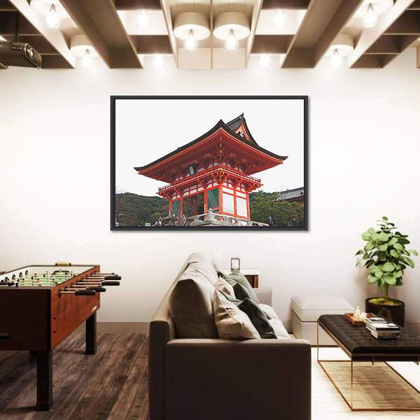 Street Around Kiyomizu Temple Canvas Wall Art-3 Horizontal-Gallery Wrap-25" x 16"-Tiaracle