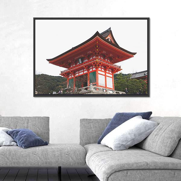 Street Around Kiyomizu Temple Canvas Wall Art-3 Horizontal-Gallery Wrap-25" x 16"-Tiaracle