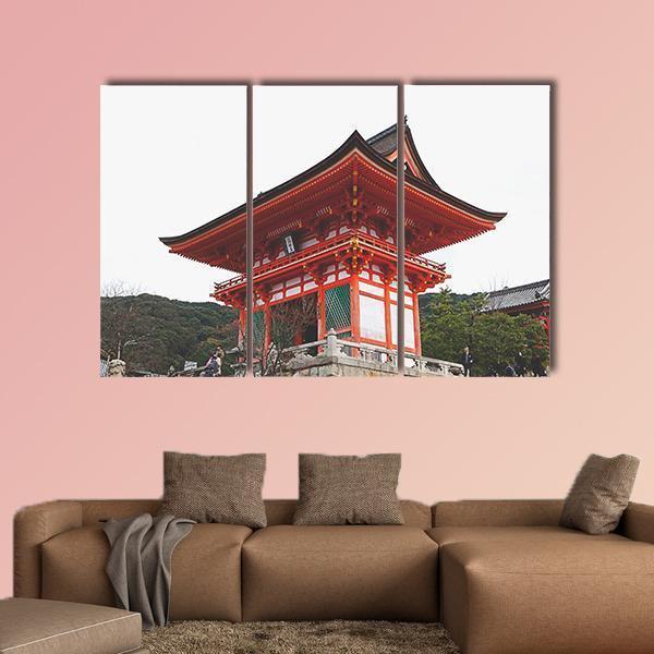 Street Around Kiyomizu Temple Canvas Wall Art-3 Horizontal-Gallery Wrap-37" x 24"-Tiaracle