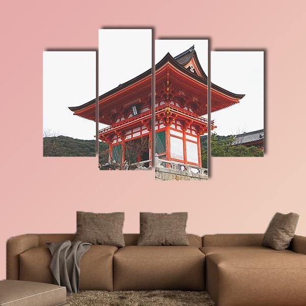 Street Around Kiyomizu Temple Canvas Wall Art-4 Pop-Gallery Wrap-50" x 32"-Tiaracle