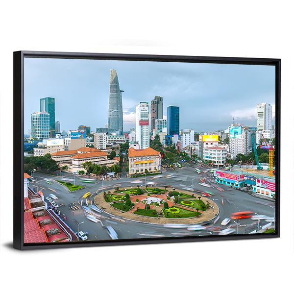 Street In Ho Chi Minh City Vietnam Canvas Wall Art-3 Horizontal-Gallery Wrap-25" x 16"-Tiaracle