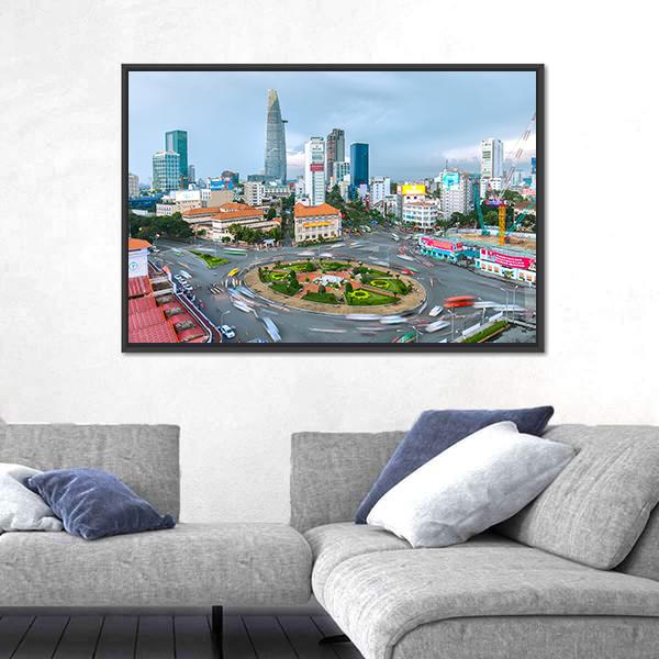 Street In Ho Chi Minh City Vietnam Canvas Wall Art-3 Horizontal-Gallery Wrap-25" x 16"-Tiaracle