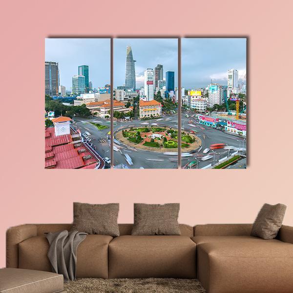 Street In Ho Chi Minh City Vietnam Canvas Wall Art-3 Horizontal-Gallery Wrap-25" x 16"-Tiaracle