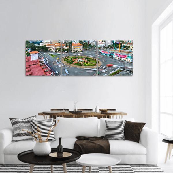 Street In Ho Chi Minh City Vietnam Panoramic Canvas Wall Art-3 Piece-25" x 08"-Tiaracle