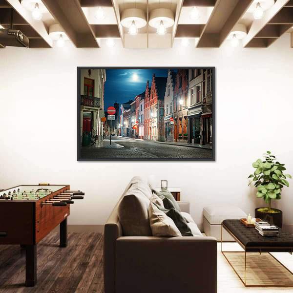 Street Of Brugge In Belgium Canvas Wall Art-3 Horizontal-Gallery Wrap-25" x 16"-Tiaracle