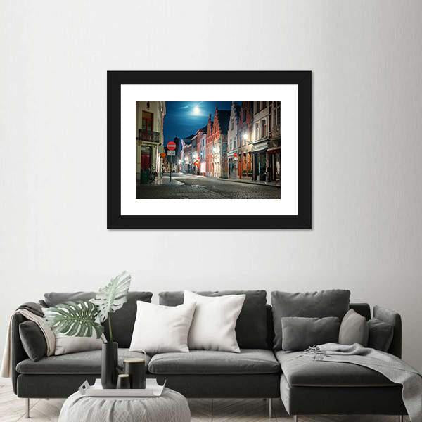 Street Of Brugge In Belgium Canvas Wall Art-3 Horizontal-Gallery Wrap-25" x 16"-Tiaracle