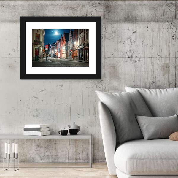 Street Of Brugge In Belgium Canvas Wall Art-3 Horizontal-Gallery Wrap-25" x 16"-Tiaracle
