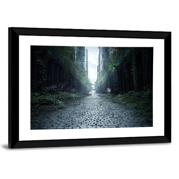 Street Surrounded By Trees Canvas Wall Art-3 Horizontal-Gallery Wrap-25" x 16"-Tiaracle