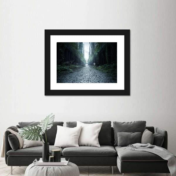 Street Surrounded By Trees Canvas Wall Art-3 Horizontal-Gallery Wrap-25" x 16"-Tiaracle