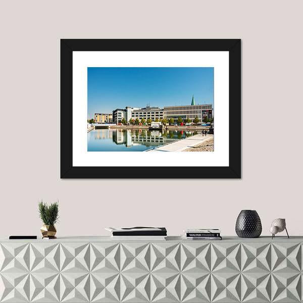 Street View Harbour Port Kiel In Germany Canvas Wall Art-1 Piece-Framed Print-20" x 16"-Tiaracle