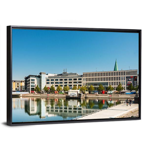 Street View Harbour Port Kiel In Germany Canvas Wall Art-3 Horizontal-Gallery Wrap-25" x 16"-Tiaracle