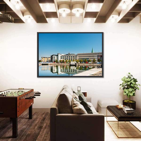 Street View Harbour Port Kiel In Germany Canvas Wall Art-3 Horizontal-Gallery Wrap-25" x 16"-Tiaracle