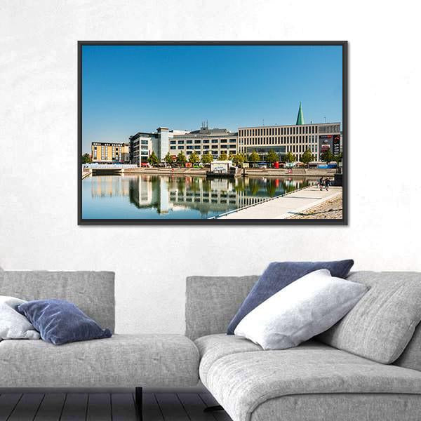 Street View Harbour Port Kiel In Germany Canvas Wall Art-3 Horizontal-Gallery Wrap-25" x 16"-Tiaracle