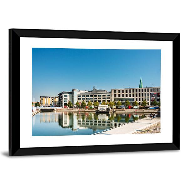 Street View Harbour Port Kiel In Germany Canvas Wall Art-3 Horizontal-Gallery Wrap-25" x 16"-Tiaracle
