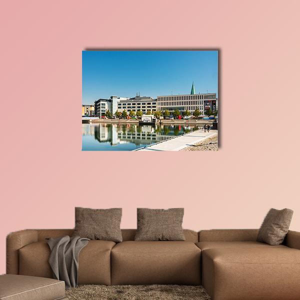 Street View Harbour Port Kiel In Germany Canvas Wall Art-1 Piece-Gallery Wrap-48" x 32"-Tiaracle
