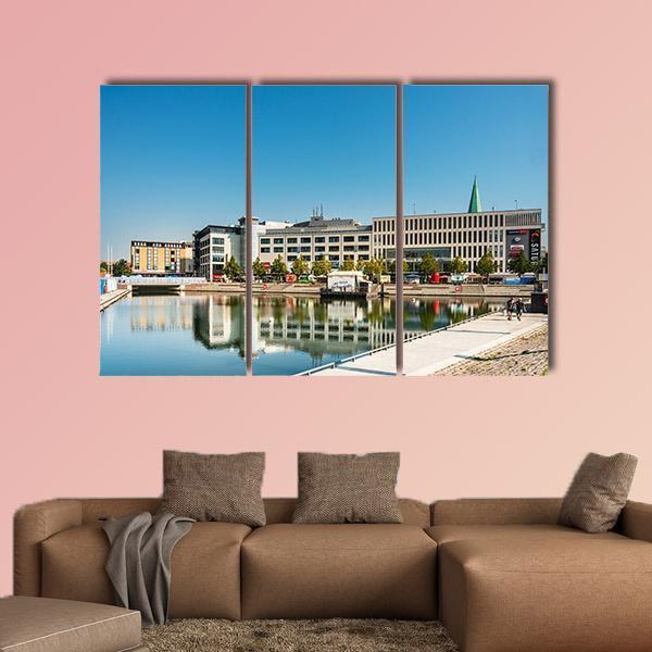 Street View Harbour Port Kiel In Germany Canvas Wall Art-3 Horizontal-Gallery Wrap-25" x 16"-Tiaracle