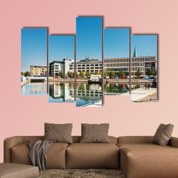 Street View Harbour Port Kiel In Germany Canvas Wall Art-5 Pop-Gallery Wrap-47" x 32"-Tiaracle