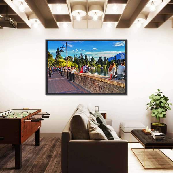 Street View In Queenstown New Zealand Canvas Wall Art-3 Horizontal-Gallery Wrap-25" x 16"-Tiaracle