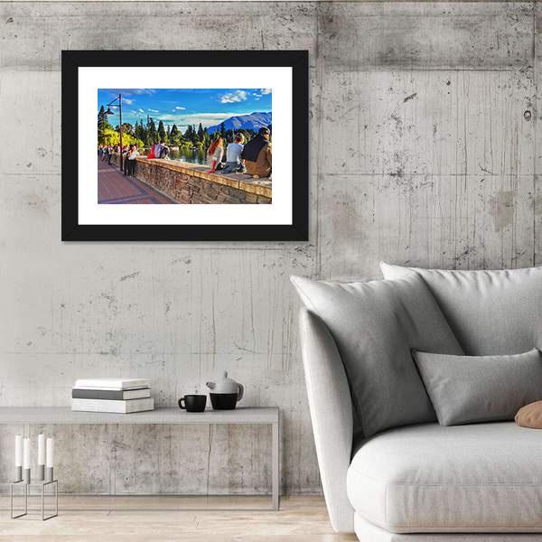 Street View In Queenstown New Zealand Canvas Wall Art-3 Horizontal-Gallery Wrap-25" x 16"-Tiaracle