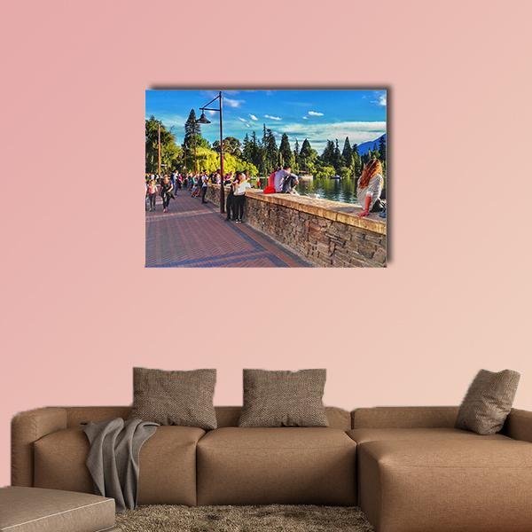 Street View In Queenstown New Zealand Canvas Wall Art-1 Piece-Gallery Wrap-48" x 32"-Tiaracle