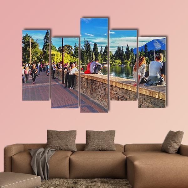 Street View In Queenstown New Zealand Canvas Wall Art-5 Pop-Gallery Wrap-47" x 32"-Tiaracle