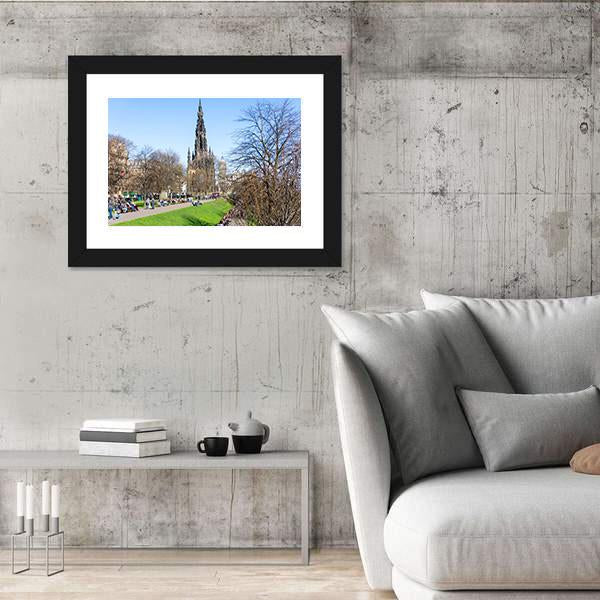 Street View Of Historic Old Town Houses In Edinburgh Canvas Wall Art-3 Horizontal-Gallery Wrap-25" x 16"-Tiaracle