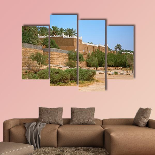 Streets Of The Old City Diriyah Near Ar Riyadh Canvas Wall Art-4 Pop-Gallery Wrap-50" x 32"-Tiaracle