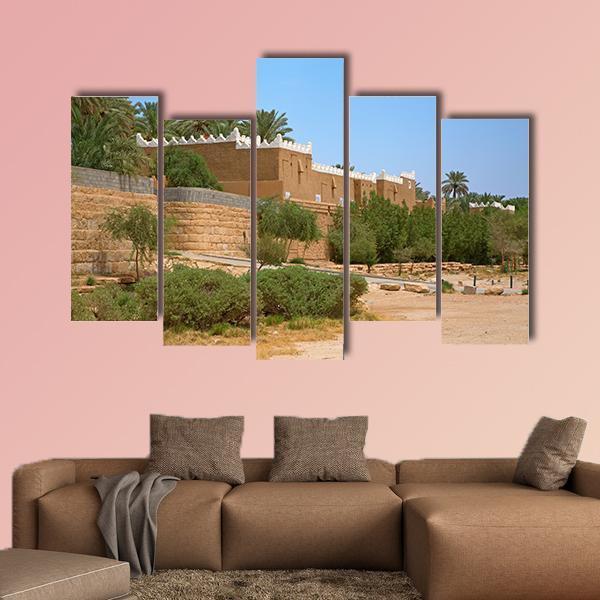 Streets Of The Old City Diriyah Near Ar Riyadh Canvas Wall Art-5 Pop-Gallery Wrap-47" x 32"-Tiaracle
