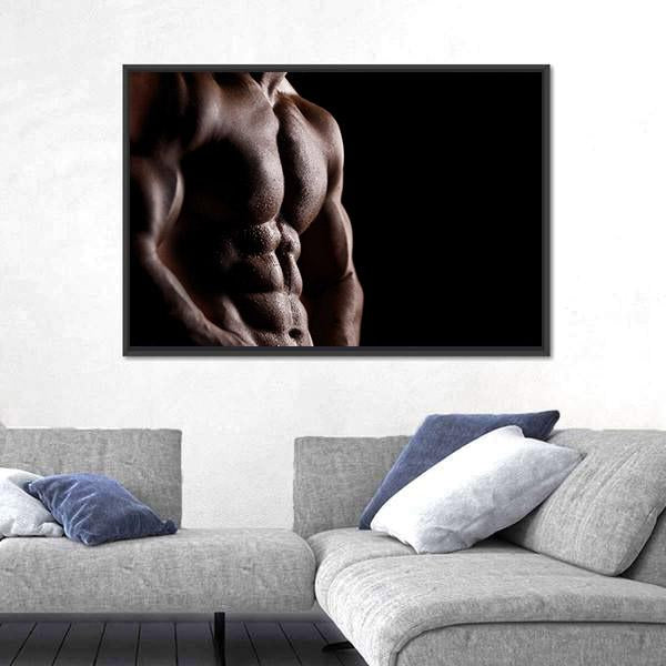Strong Athletic Man Canvas Wall Art-3 Horizontal-Gallery Wrap-25&quot; x 16&quot;-Tiaracle