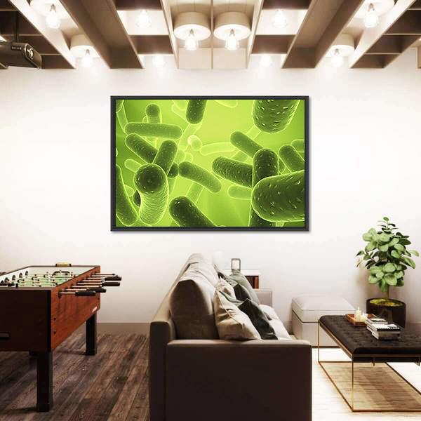Structure Of Bacteria Canvas Wall Art-3 Horizontal-Gallery Wrap-25" x 16"-Tiaracle