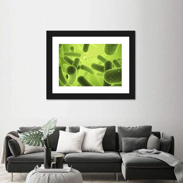 Structure Of Bacteria Canvas Wall Art-3 Horizontal-Gallery Wrap-25" x 16"-Tiaracle