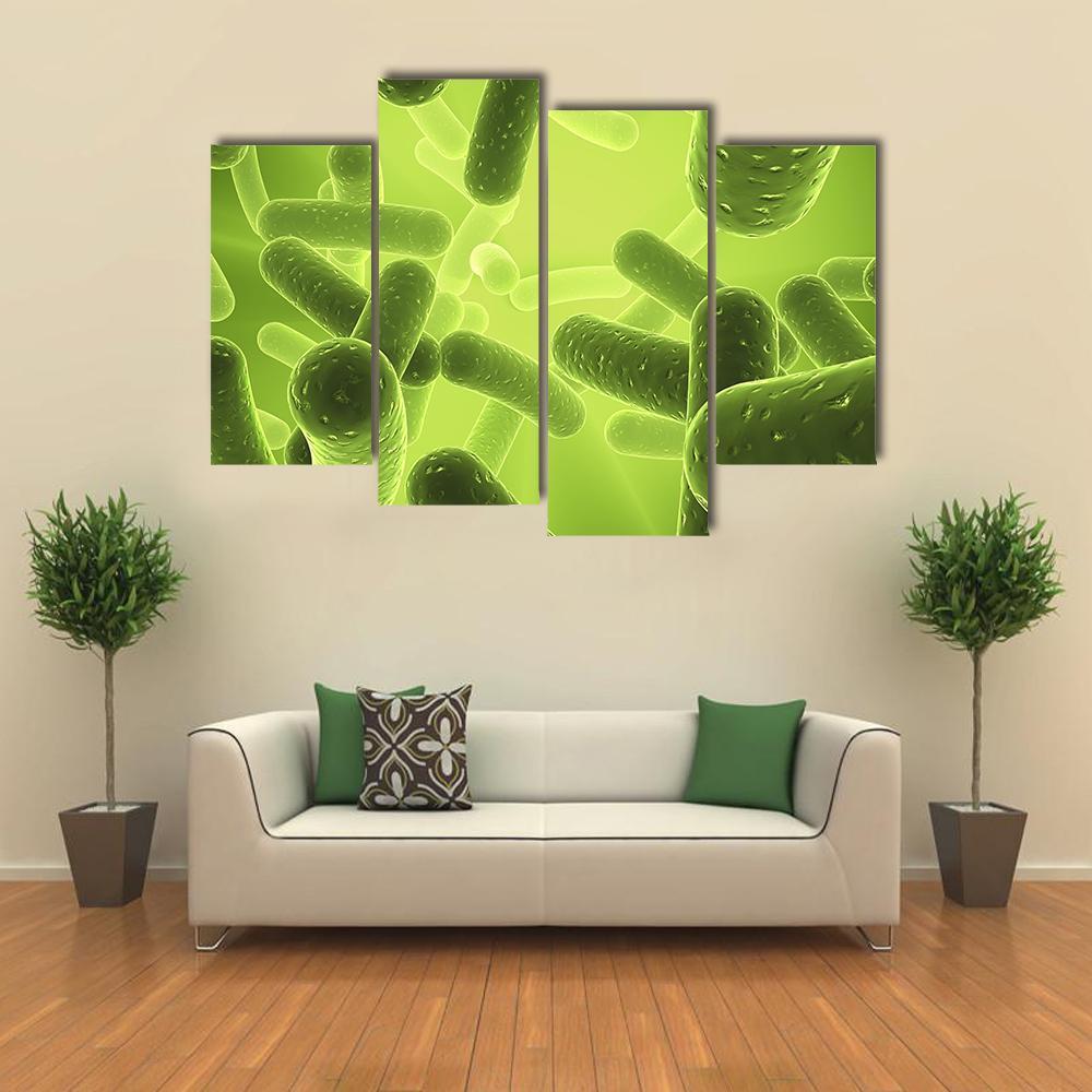 Structure Of Bacteria Canvas Wall Art-4 Pop-Gallery Wrap-50" x 32"-Tiaracle