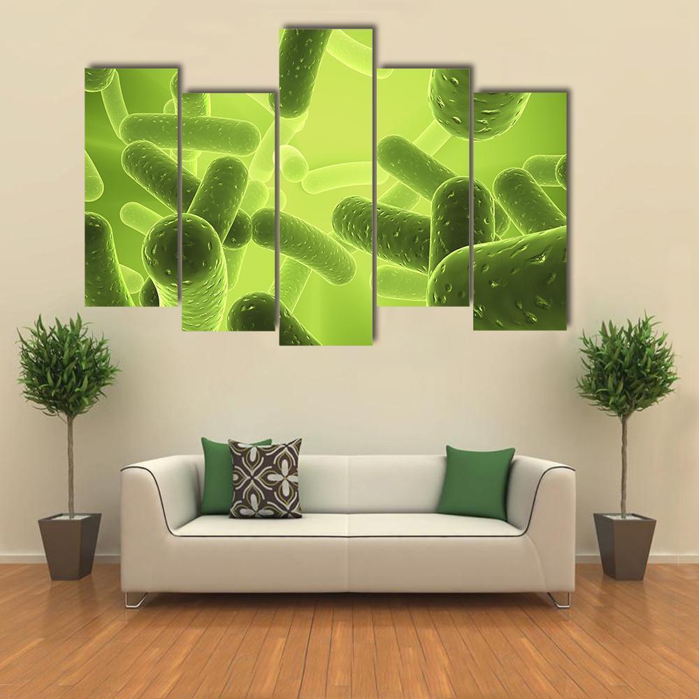 Structure Of Bacteria Canvas Wall Art-5 Pop-Gallery Wrap-47" x 32"-Tiaracle