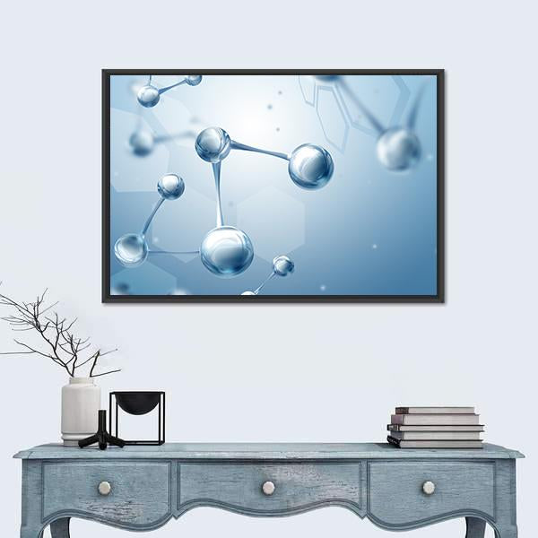 Structure Of Molecules Canvas Wall Art-1 Piece-Floating Frame-24" x 16"-Tiaracle