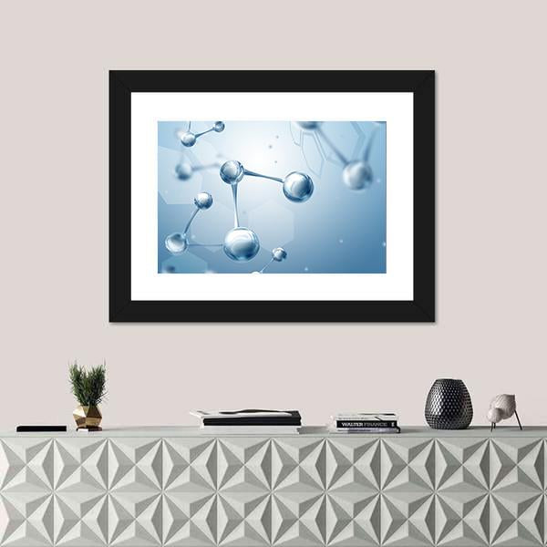 Structure Of Molecules Canvas Wall Art-1 Piece-Framed Print-20" x 16"-Tiaracle