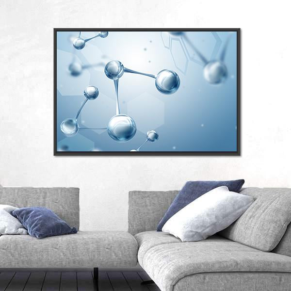 Structure Of Molecules Canvas Wall Art-3 Horizontal-Gallery Wrap-25" x 16"-Tiaracle