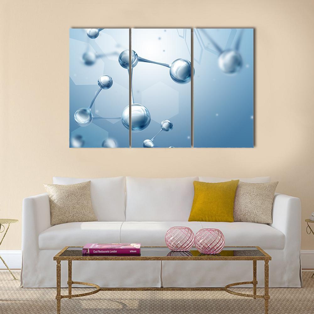 Structure Of Molecules Canvas Wall Art-3 Horizontal-Gallery Wrap-37" x 24"-Tiaracle