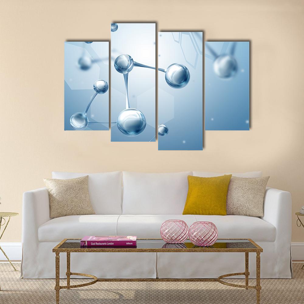 Structure Of Molecules Canvas Wall Art-4 Pop-Gallery Wrap-50" x 32"-Tiaracle
