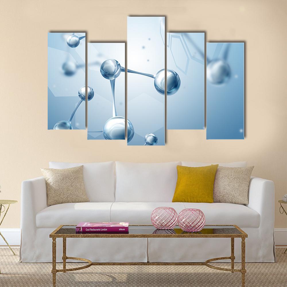 Structure Of Molecules Canvas Wall Art-5 Pop-Gallery Wrap-47" x 32"-Tiaracle