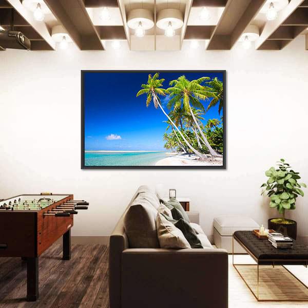 Stunning Beach In French Polynesia Canvas Wall Art-3 Horizontal-Gallery Wrap-25" x 16"-Tiaracle