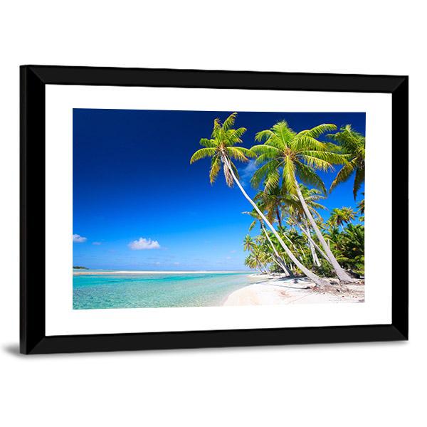 Stunning Beach In French Polynesia Canvas Wall Art-3 Horizontal-Gallery Wrap-25" x 16"-Tiaracle